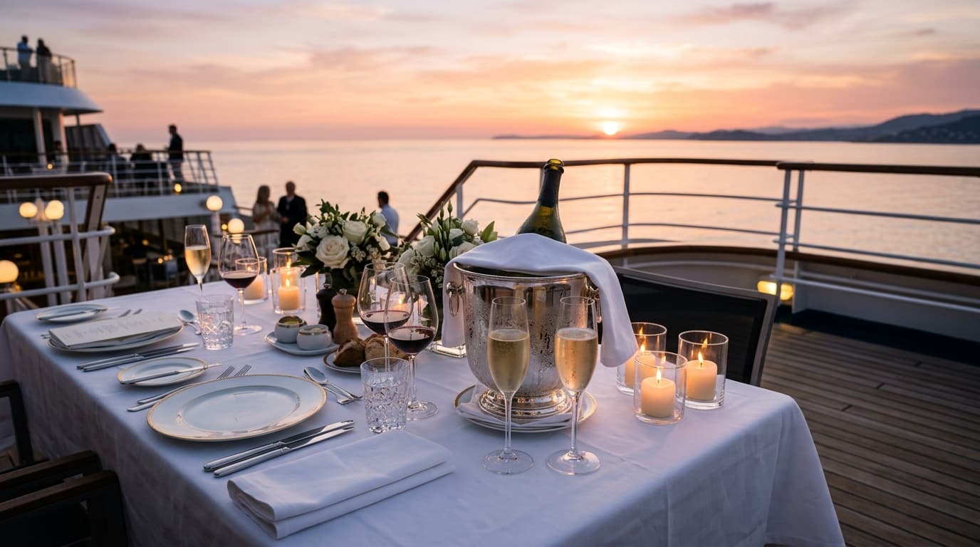 Aft Deck Alfresco Sunset Candlelit Dining